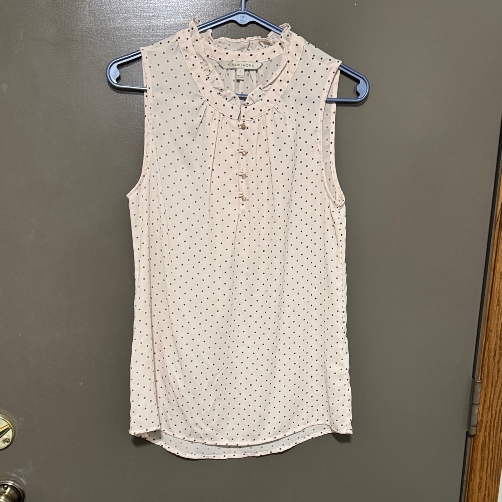 41 Hawthorn Ruffled Sleeveless Blouse - Light Pink